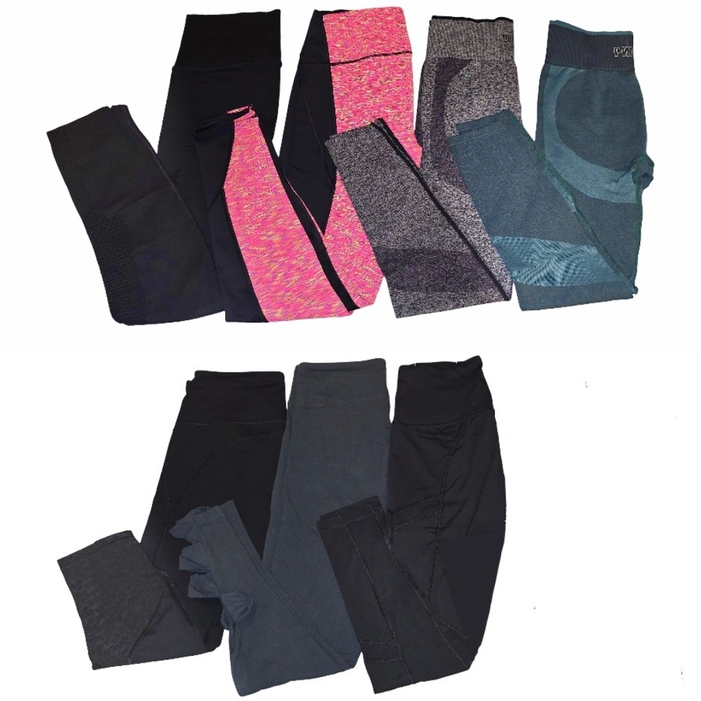Victoria's Secret & VS PINK 7 Legging YOGA GYM Bundle Lot Size Medium Like New